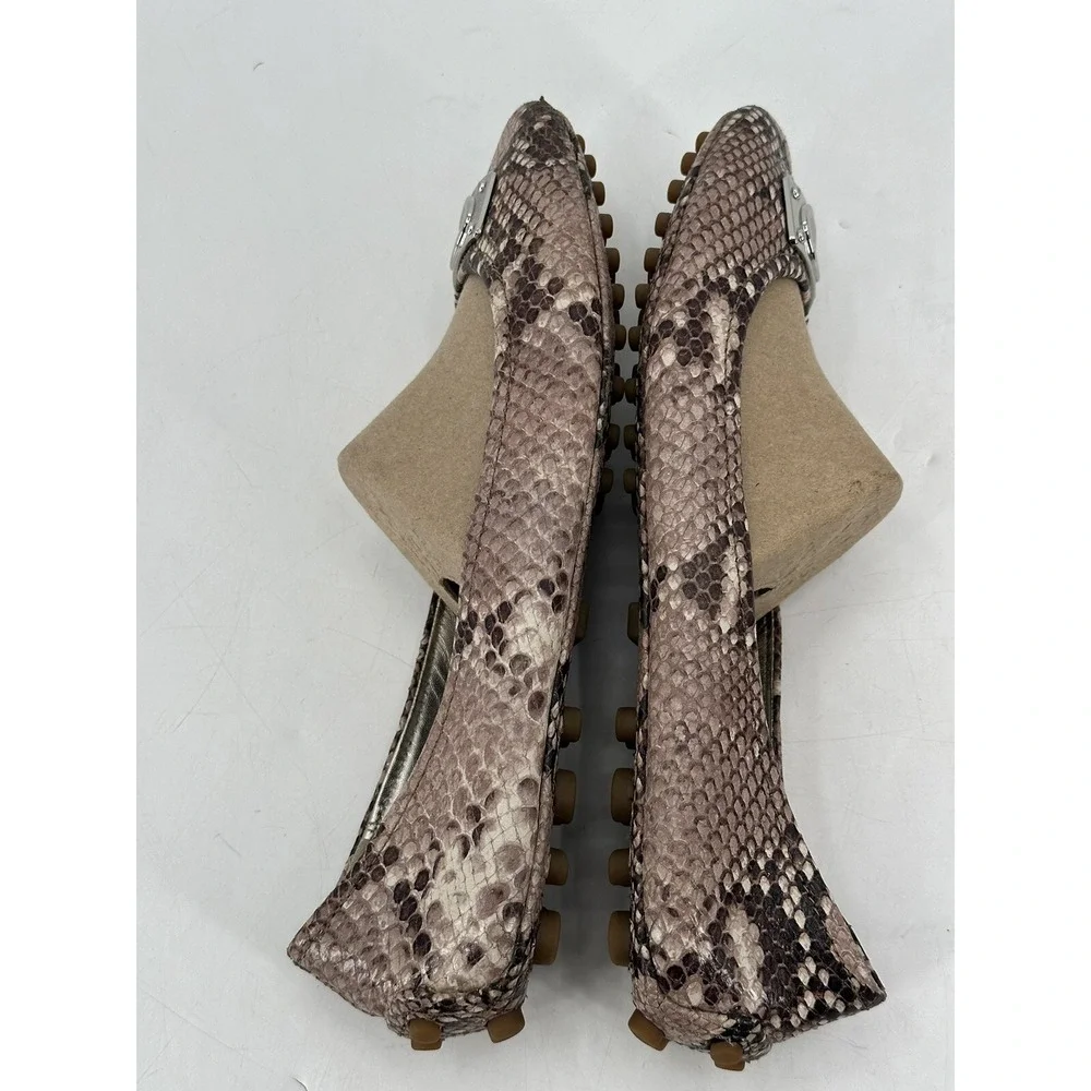 Coach Snake Print Leather Vernon‎ Ballet Flats Women's Size 9.5B Multicolor